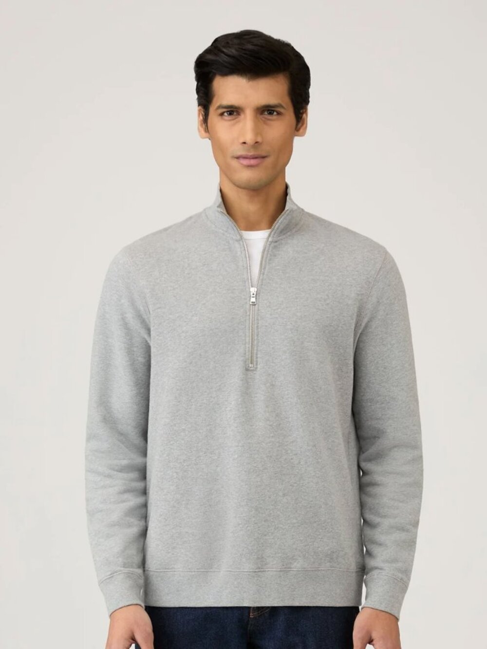 Sunspel Half Zip Loopback Sweatshirt - M
